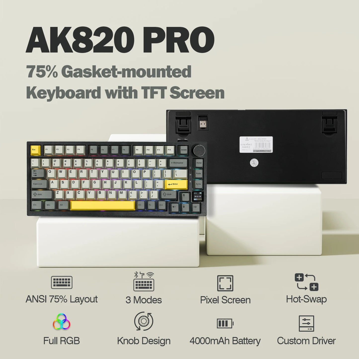 Ajazz AK820 Pro Mechanisch Toetsenbord