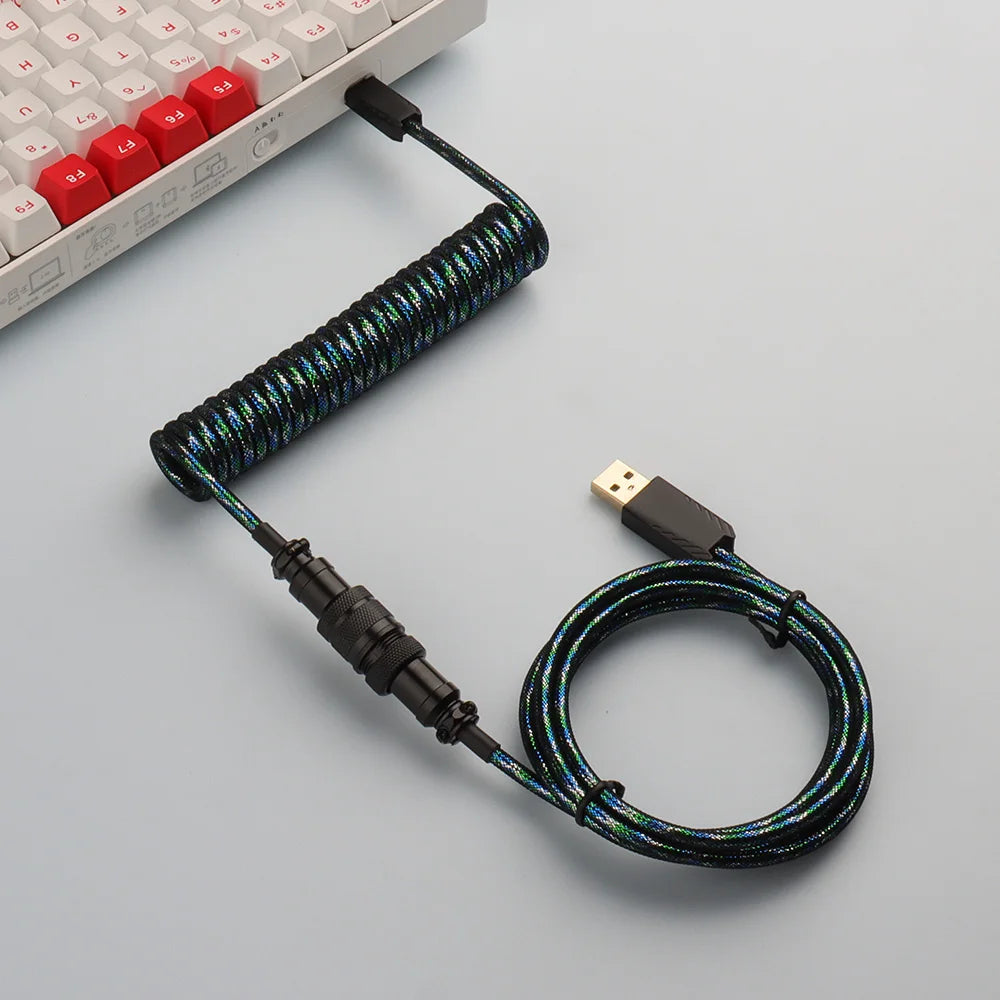 Coiled cable Usb C verschillende kleuren