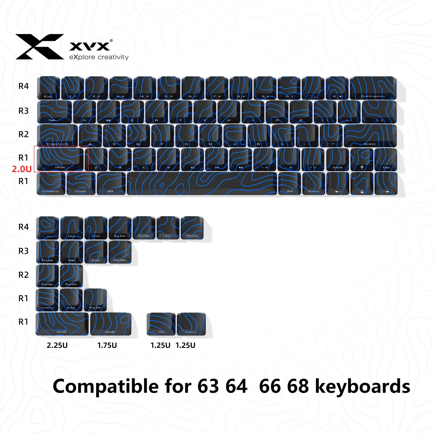 Womier XVX Topographic Keycap Set